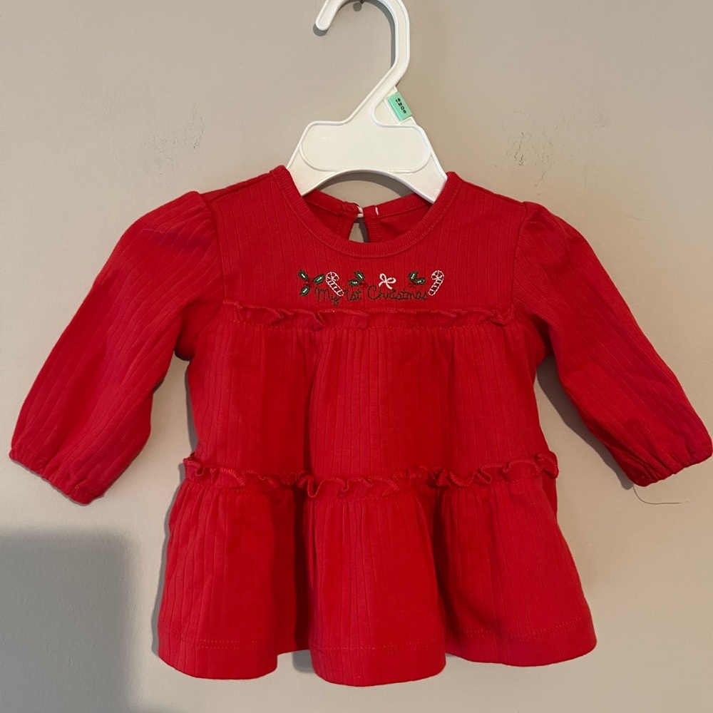 Little Me “My First Christmas” Long Sleeve Blouse 3M